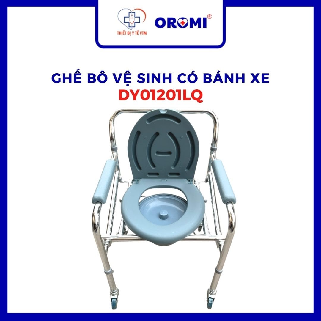 Ghế bô vệ sinh có bánh xe Oromi DY01201LQ - DY01201LQ