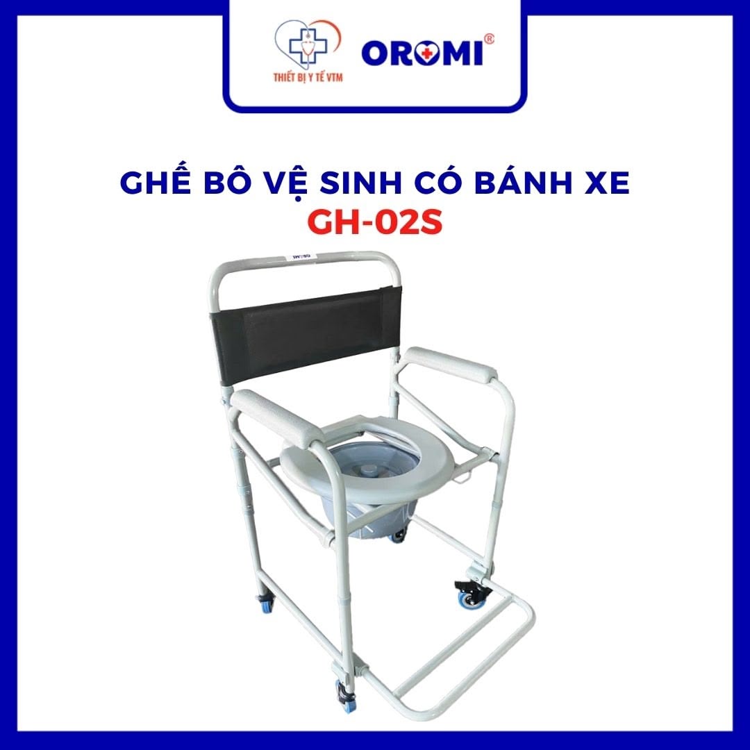 Ghế bô vệ sinh có bánh xe Oromi GH-02S (Model VH600-2) - GH-02S